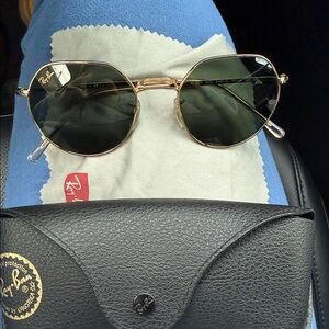Jack Ray-Ban Gold Frame Sunglasses with Dark Lenses